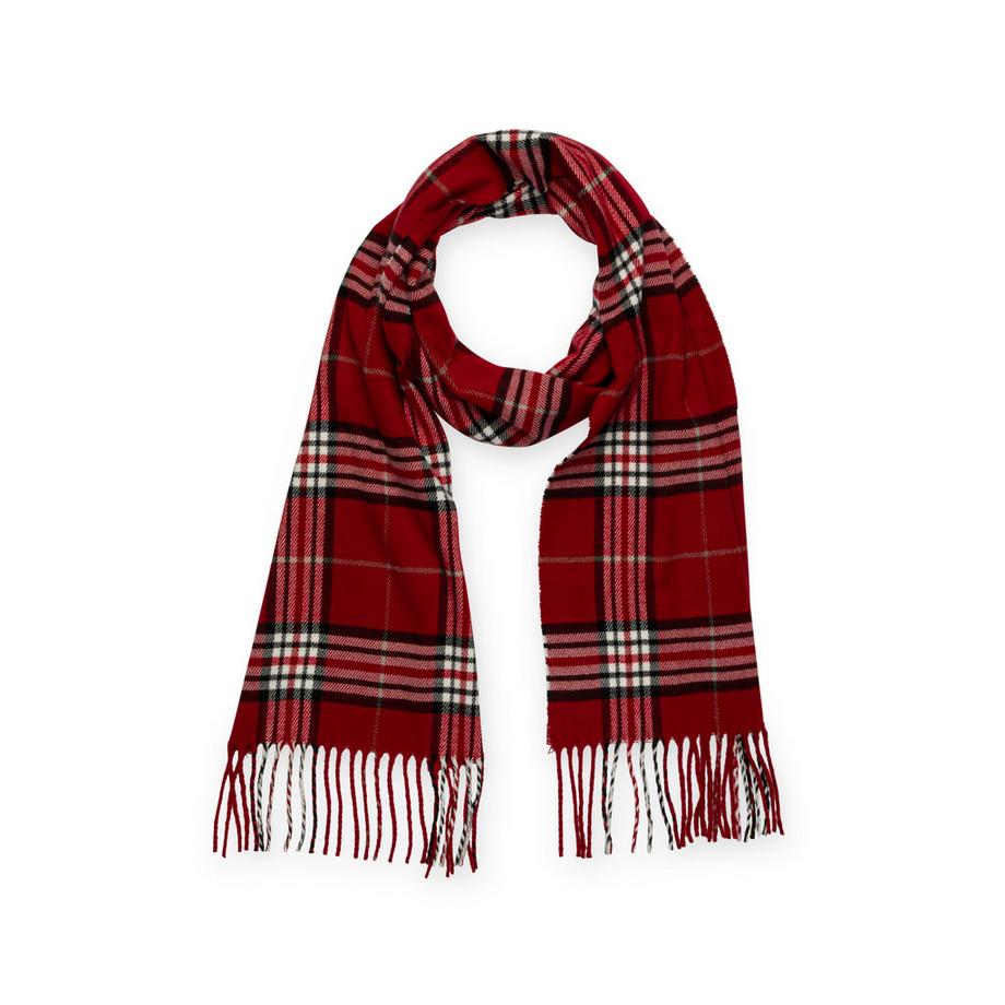 Manor Man Écharpe à Carreaux avec Franges  