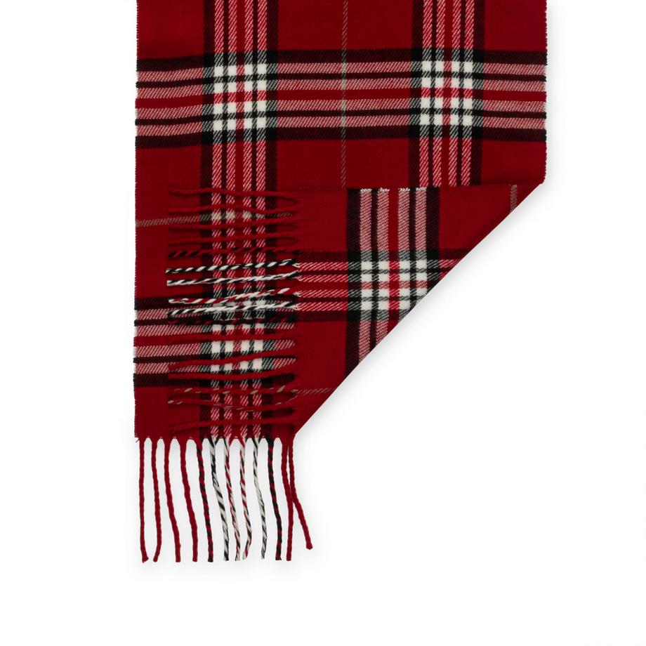 Manor Man Écharpe à Carreaux avec Franges  