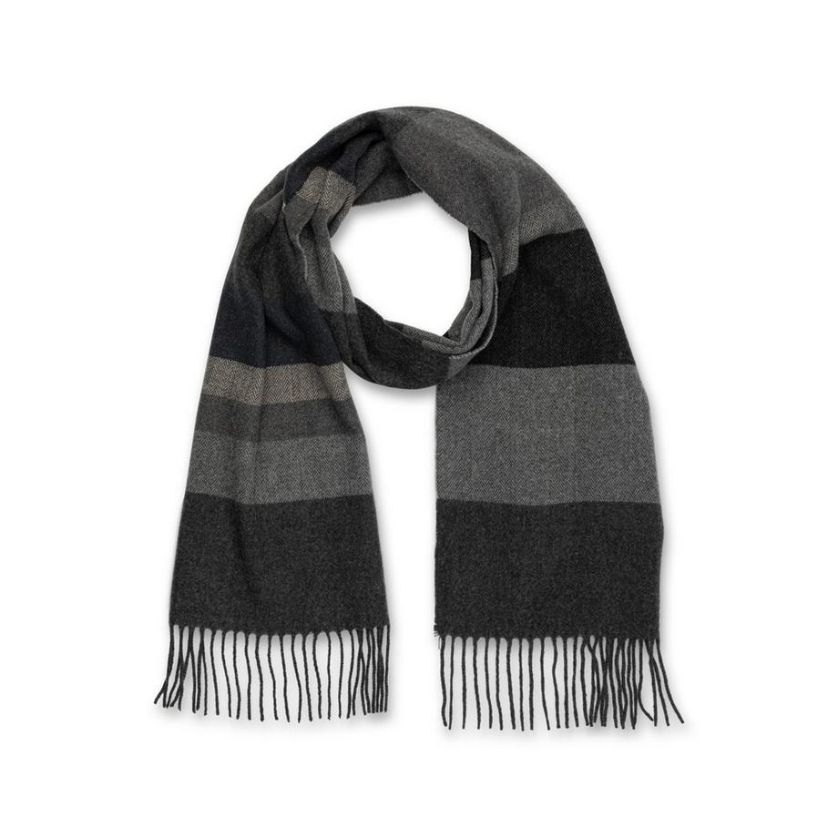 Manor Man Écharpe rayée avec franges  