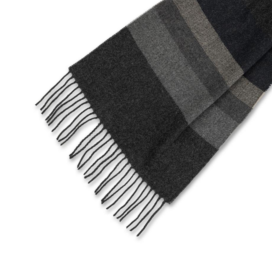 Manor Man Écharpe rayée avec franges  