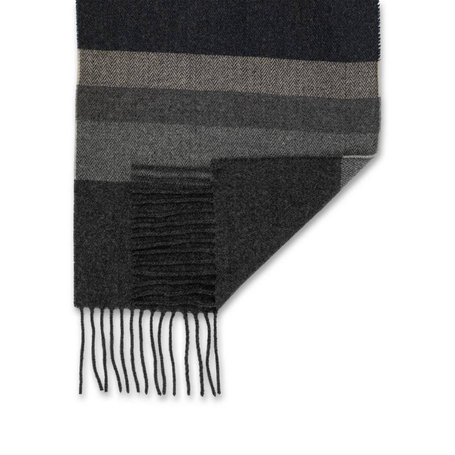 Manor Man Écharpe rayée avec franges  