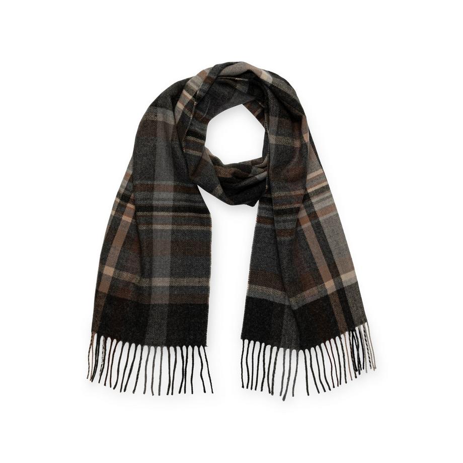 Manor Man Schal mit Karomuster und Fransen  