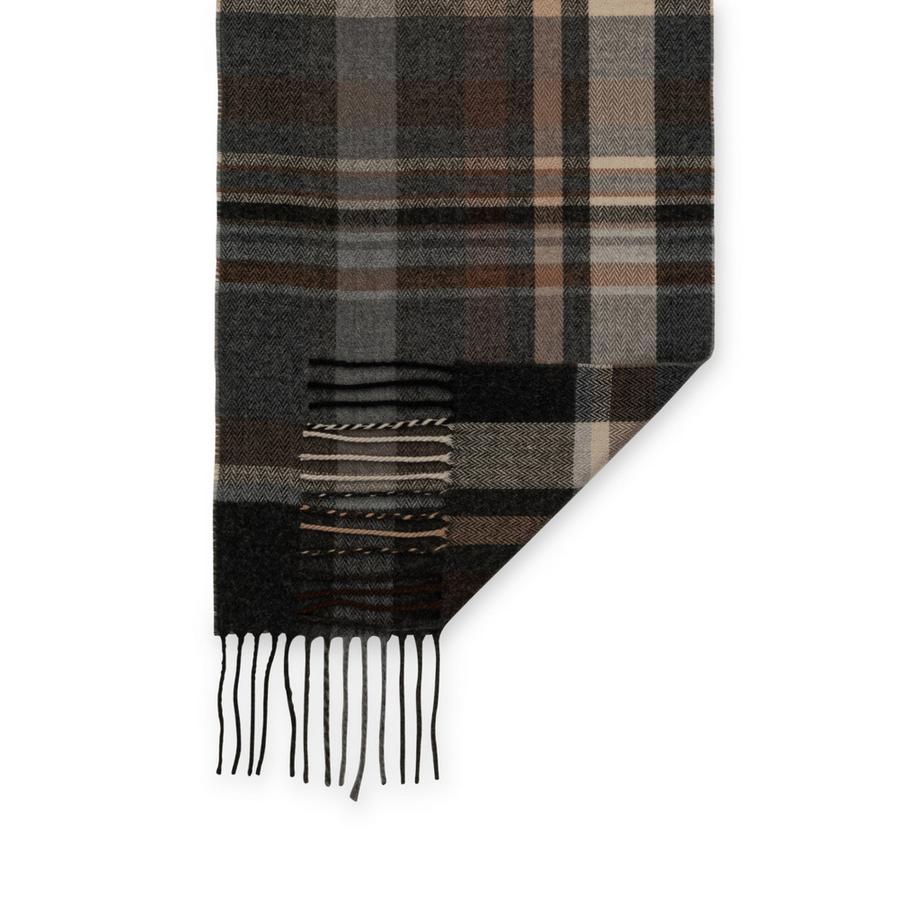 Manor Man Schal mit Karomuster und Fransen  
