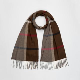 Manor Man Sciarpa a quadri con frange  