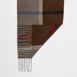 Manor Man Sciarpa a quadri con frange  