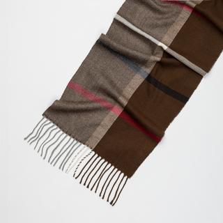 Manor Man Sciarpa a quadri con frange  