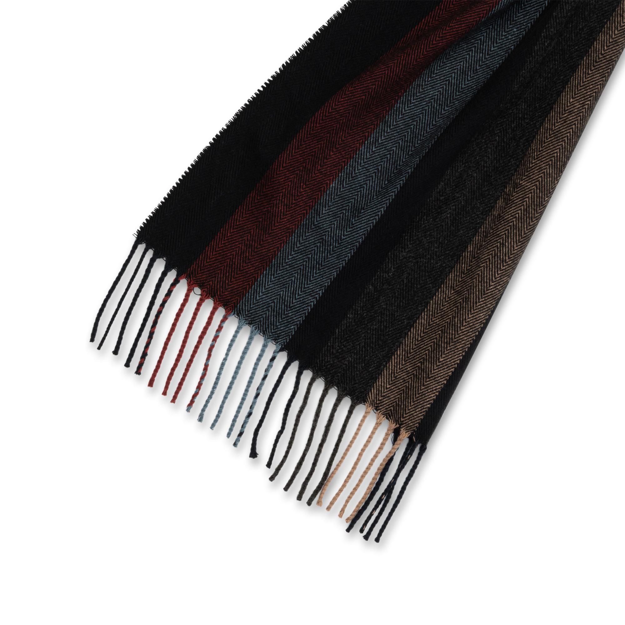 Manor Man Gestreifter Fischgrat Schal  