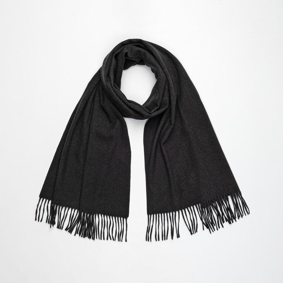 Manor Man Écharpe unie avec franges  