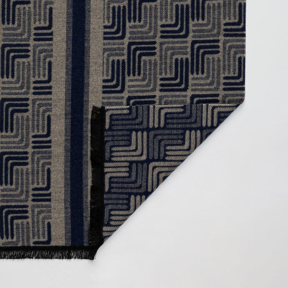 Manor Man Gemusterter Schal mit Fransen  