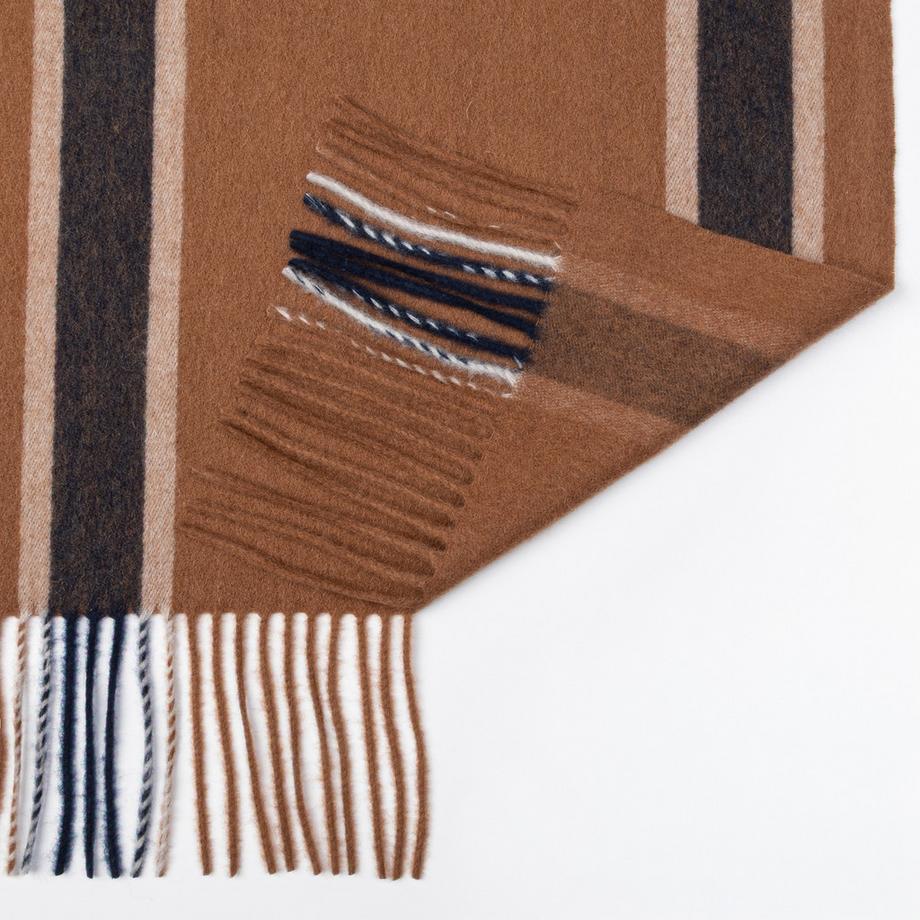 Manor Man Écharpe rayée à franges  