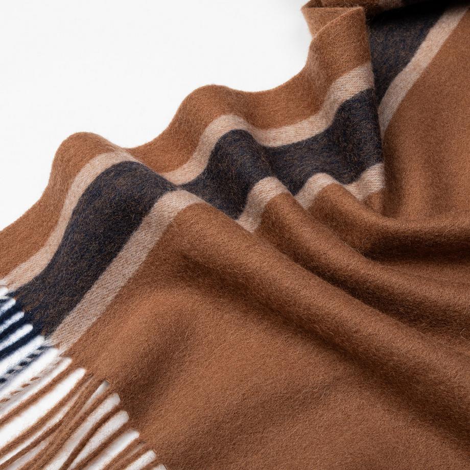 Manor Man Écharpe rayée à franges  