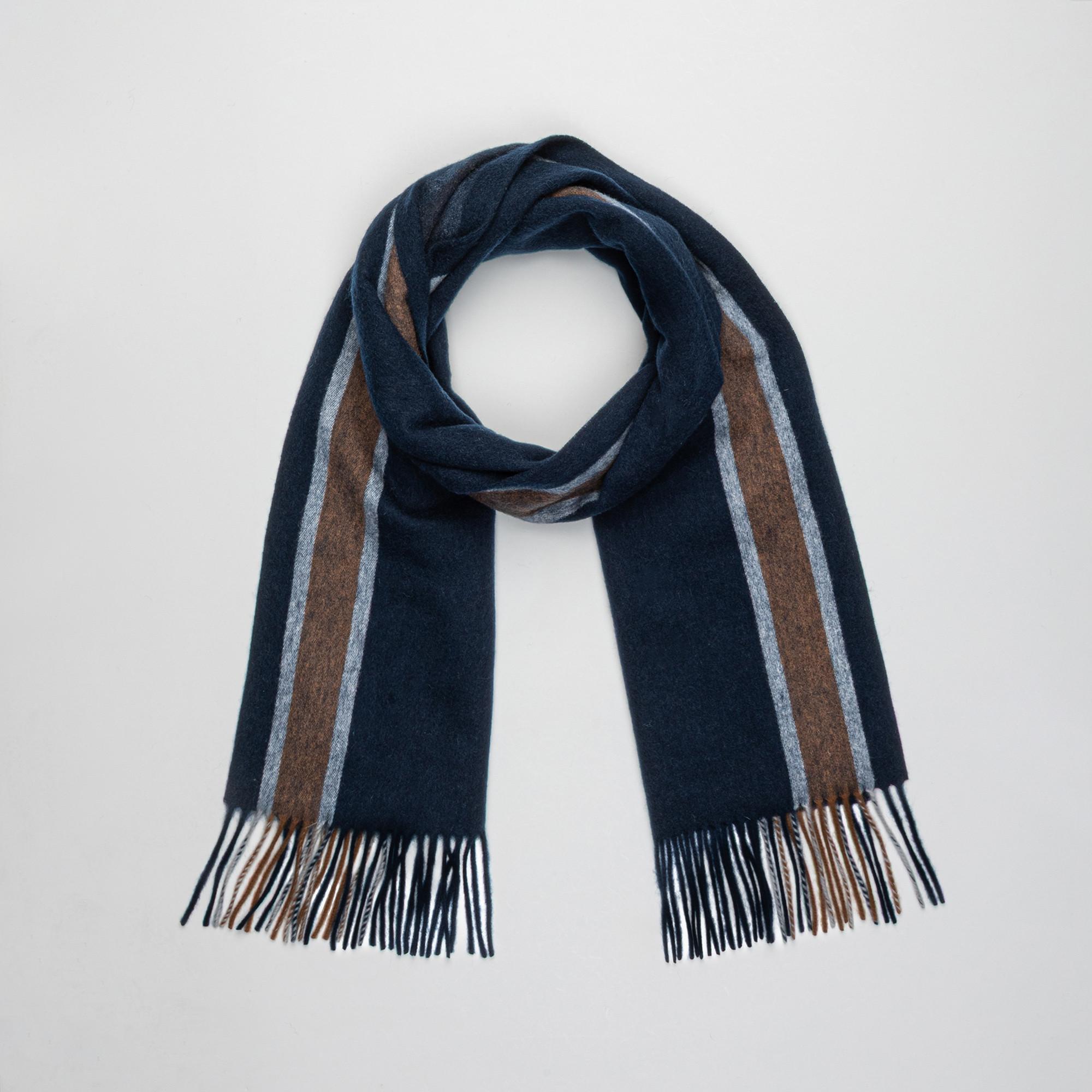 Manor Man Gestreifter Schal mit Fransen  