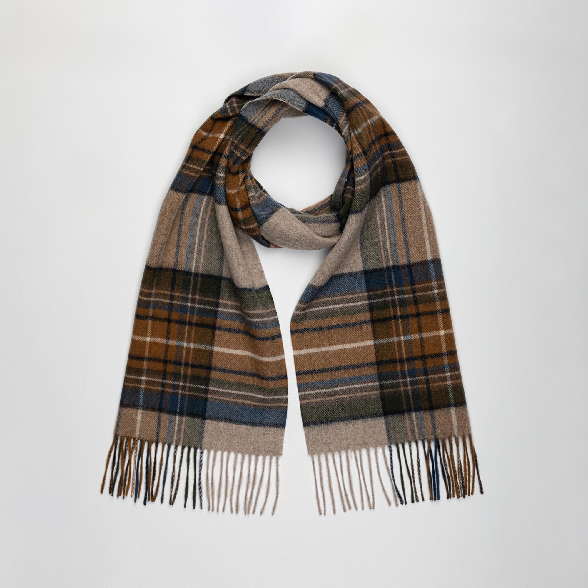 Manor Man Sciarpa Quadri Frange  