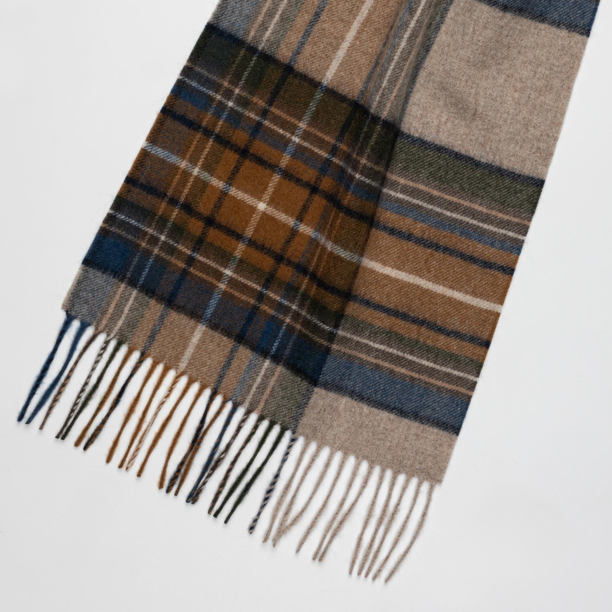 Manor Man Sciarpa Quadri Frange  