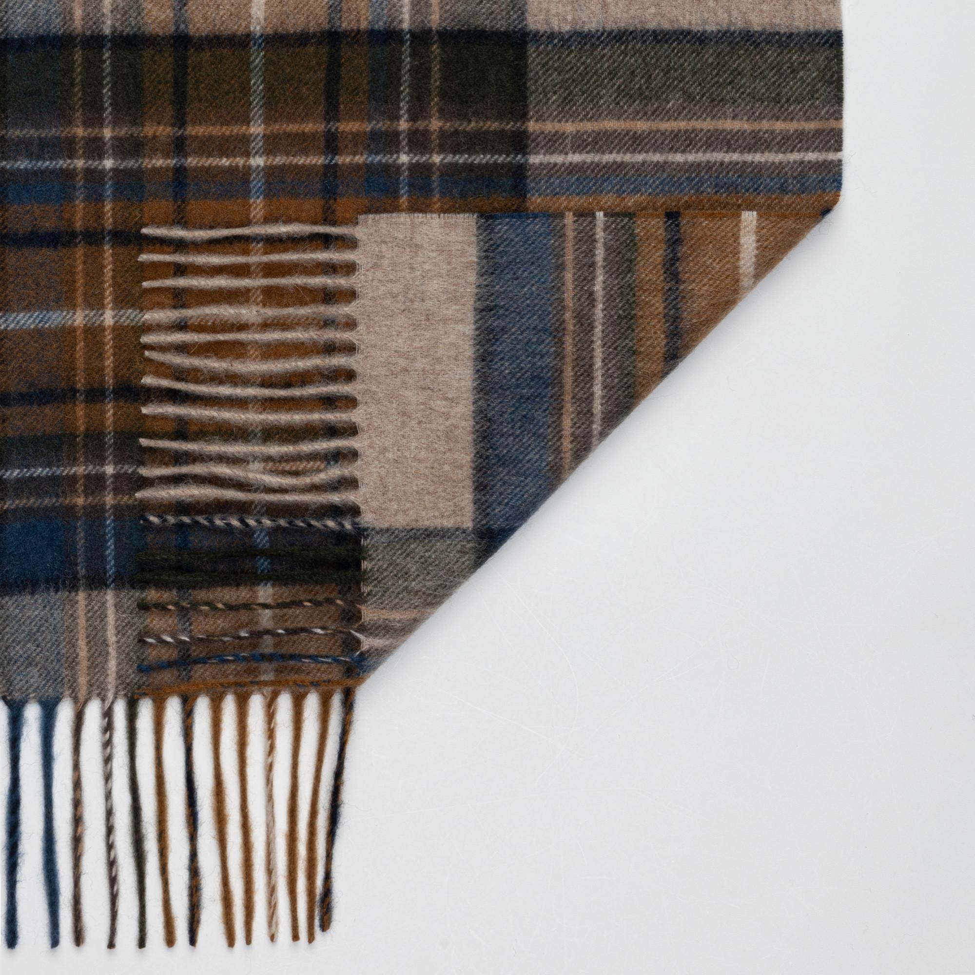 Manor Man Sciarpa Quadri Frange  