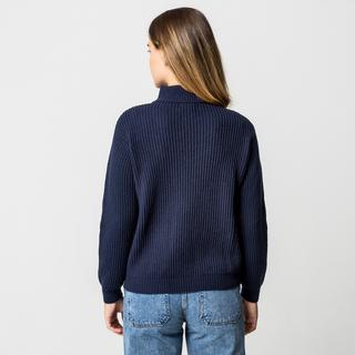 Manor Woman Pull en maille côtelée à demi-zip  