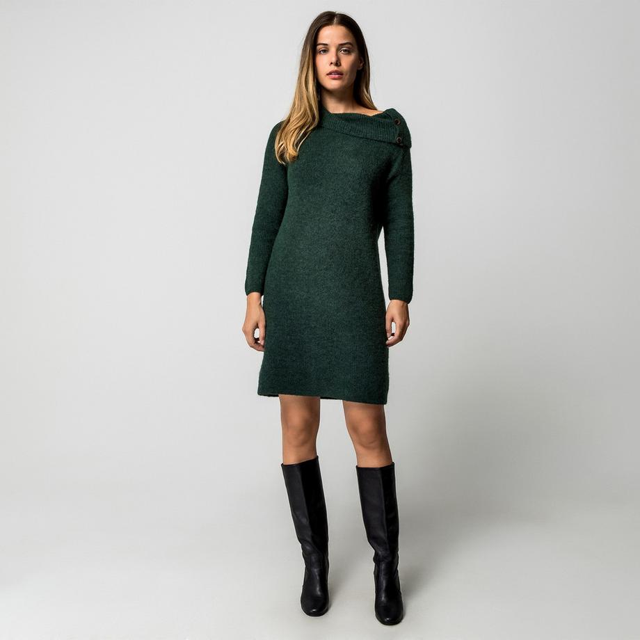 Manor Woman Robe en tricot col roulé  