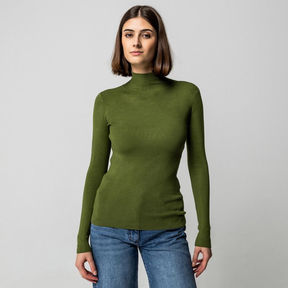 Manor Woman Pull Col Roulé Côtelé  