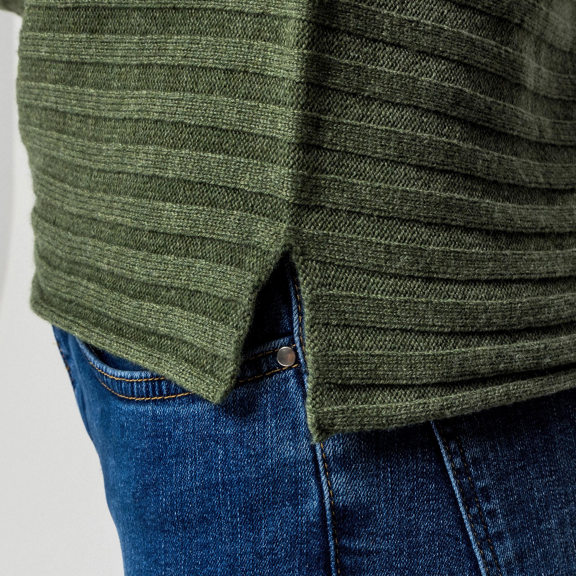 Manor Woman Pull en maille côtelée avec col montant  