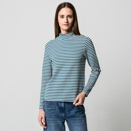 Manor Woman Felpa a coste a collo alto a righe  