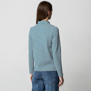 Manor Woman Felpa a coste a collo alto a righe  