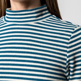 Manor Woman Felpa a coste a collo alto a righe  