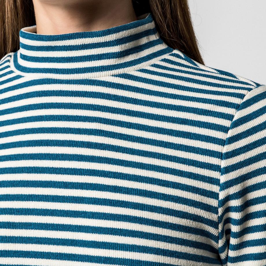 Manor Woman Felpa a coste a collo alto a righe  