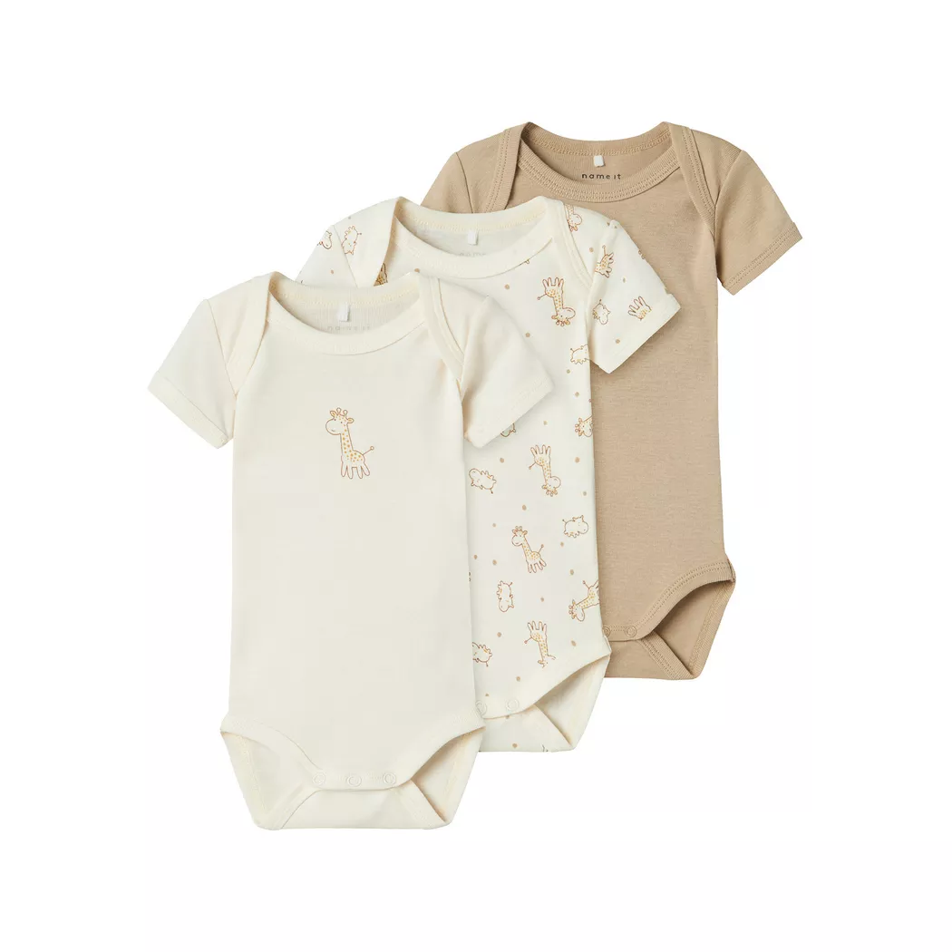 Name It - Body, 3er-Pack, 62, Beige