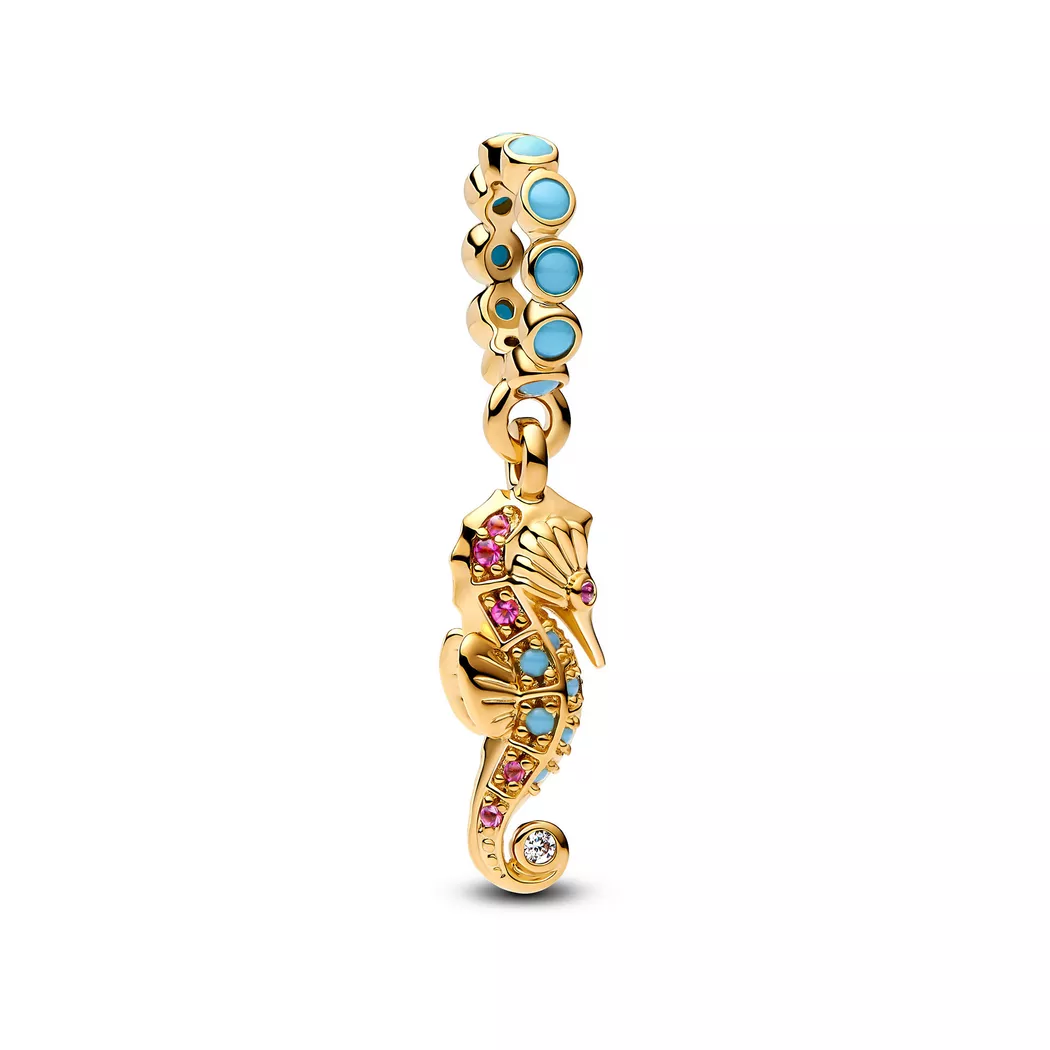 Pandora Gold Seahorse Dangle Charm