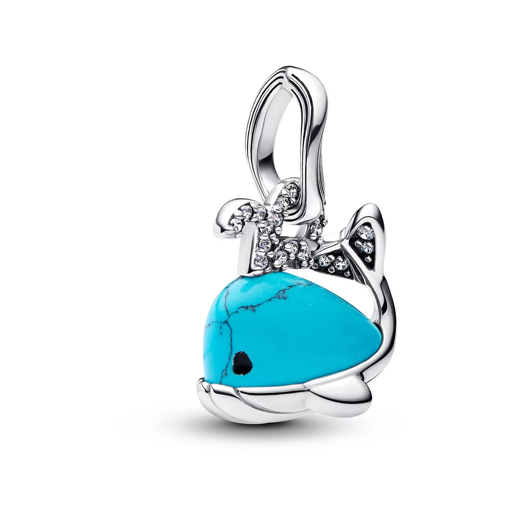 Pandora Silver Turquoise Whale Dangle Charm