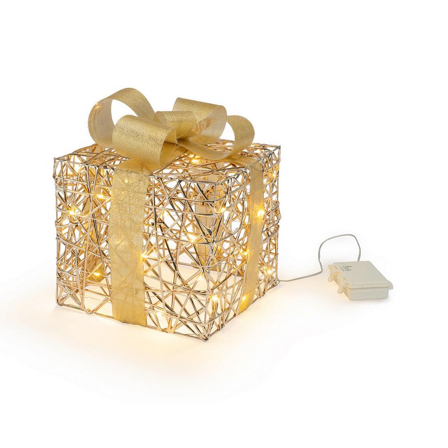 STT Décoration de Noël à LED goldenes LED-Geschenk 