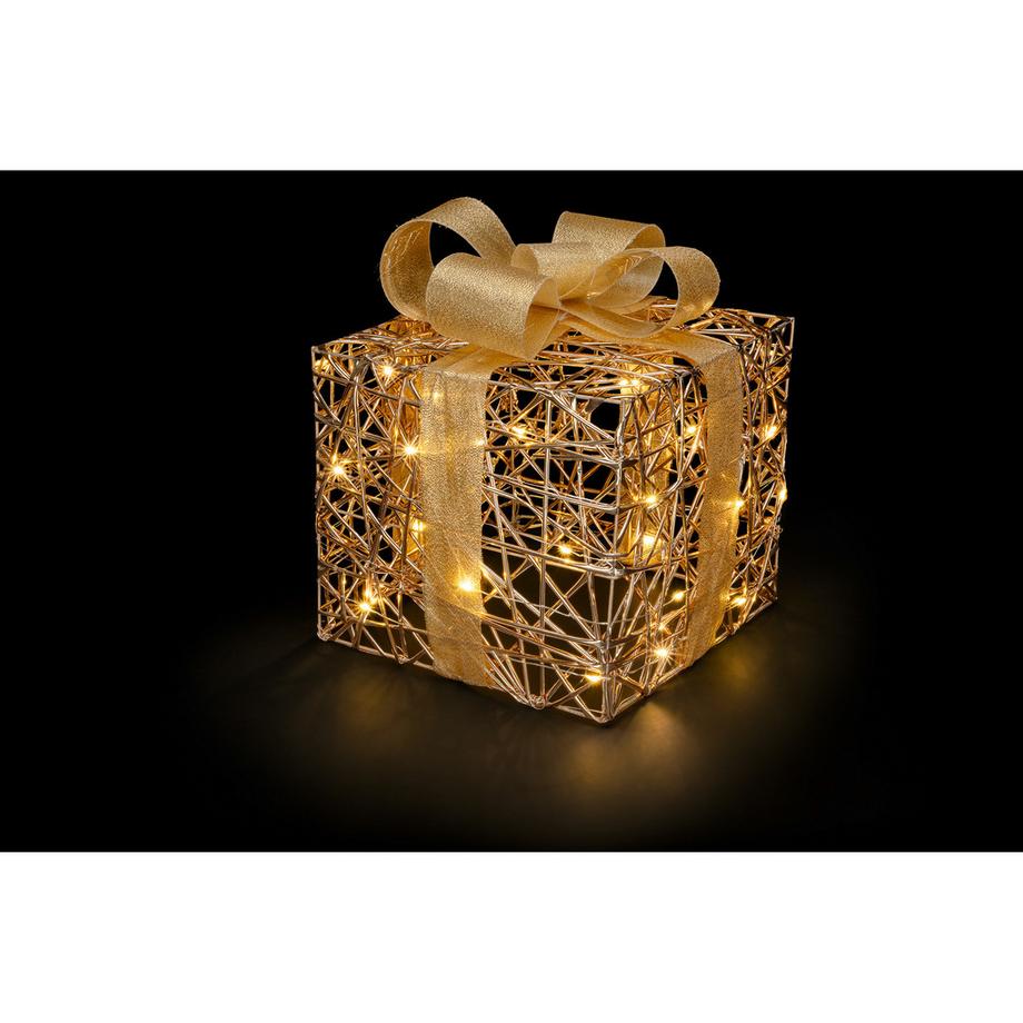 STT Décoration de Noël à LED goldenes LED-Geschenk 