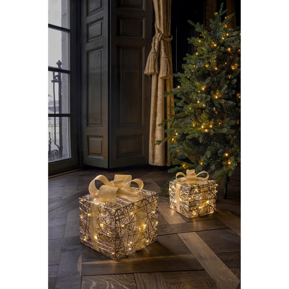 STT Décoration de Noël à LED goldenes LED-Geschenk 