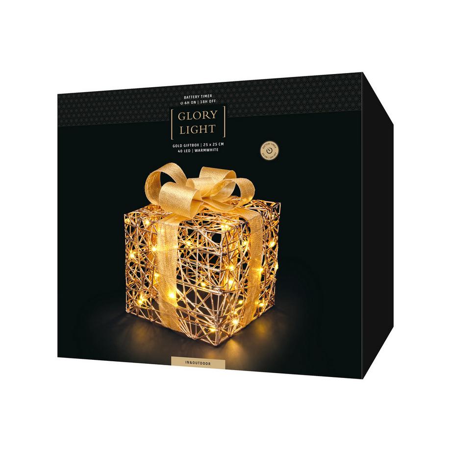 STT Décoration de Noël à LED goldenes LED-Geschenk 