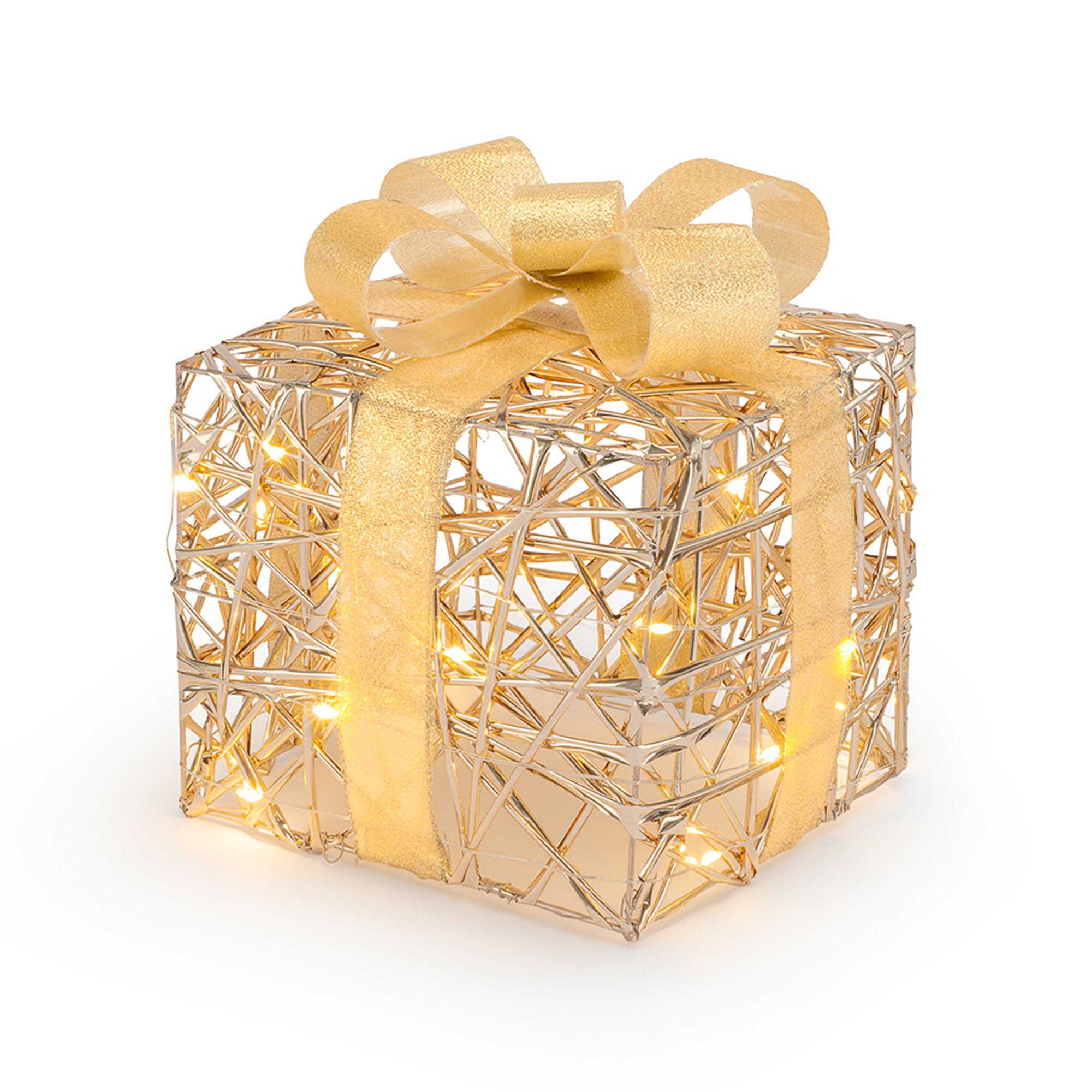 STT LED Weihnachtsdekoration goldenes LED-Geschenk 