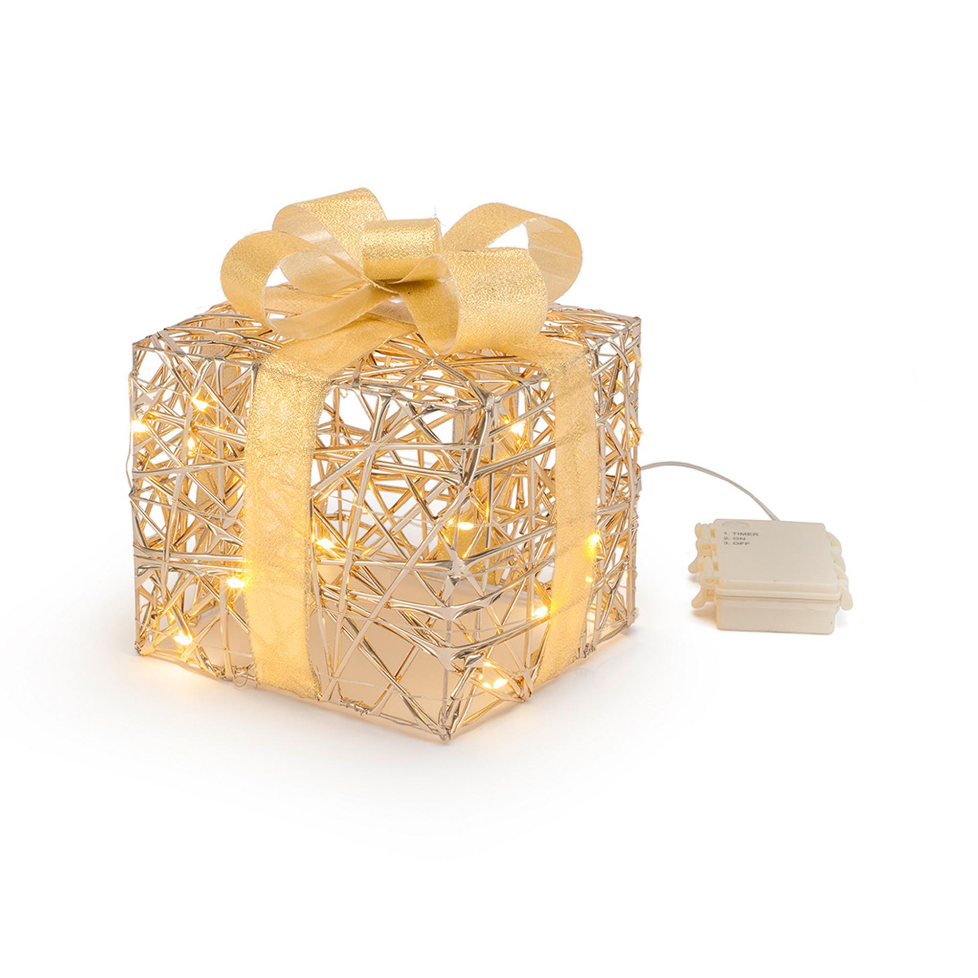 STT LED Weihnachtsdekoration goldenes LED-Geschenk 