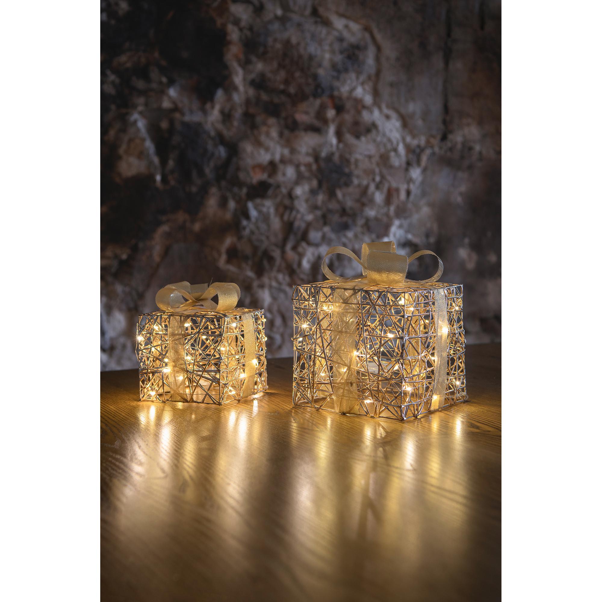 STT LED Weihnachtsdekoration goldenes LED-Geschenk 