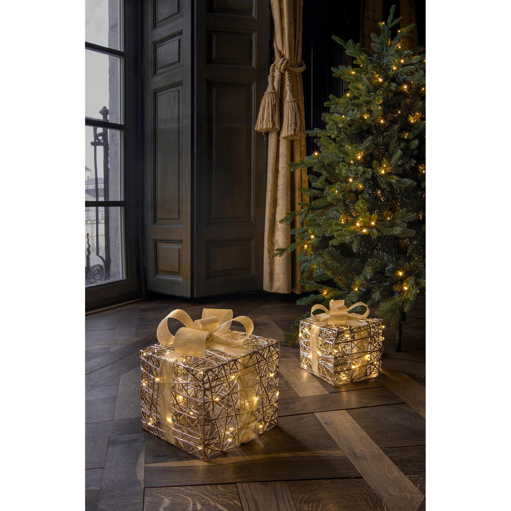 STT LED Weihnachtsdekoration goldenes LED-Geschenk 