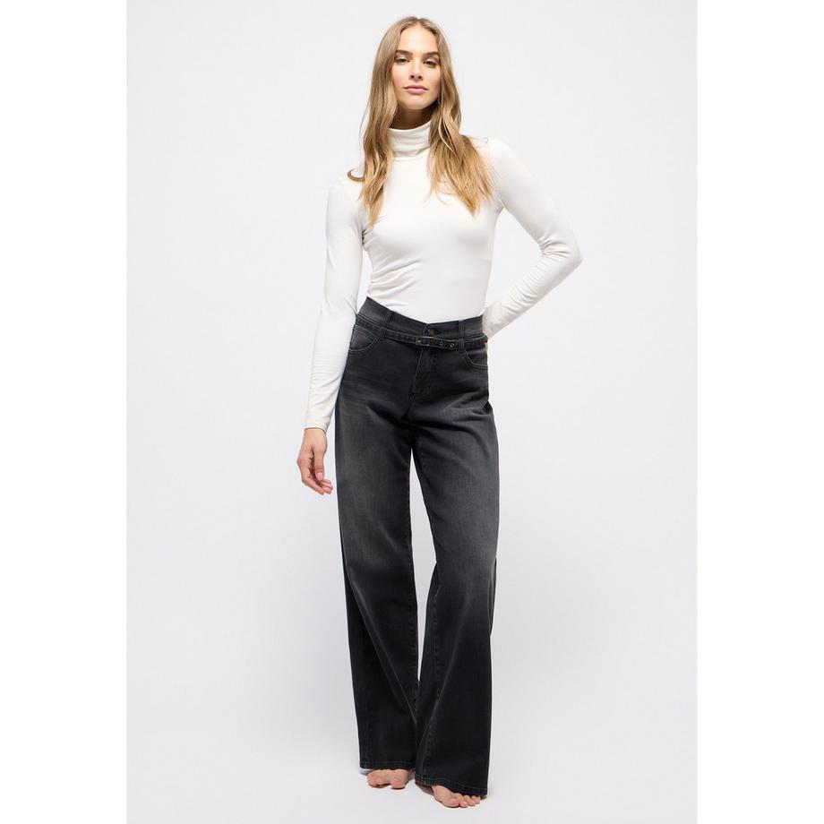 ANGELS Liz Belt Relaxed Fit Wide Leg Jeans  