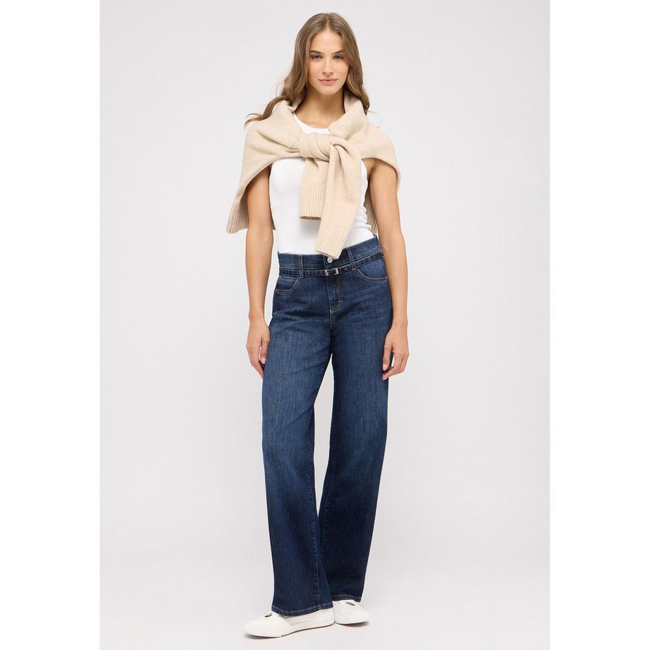 ANGELS Liz Belt Relaxed Fit Wide Leg Jeans  