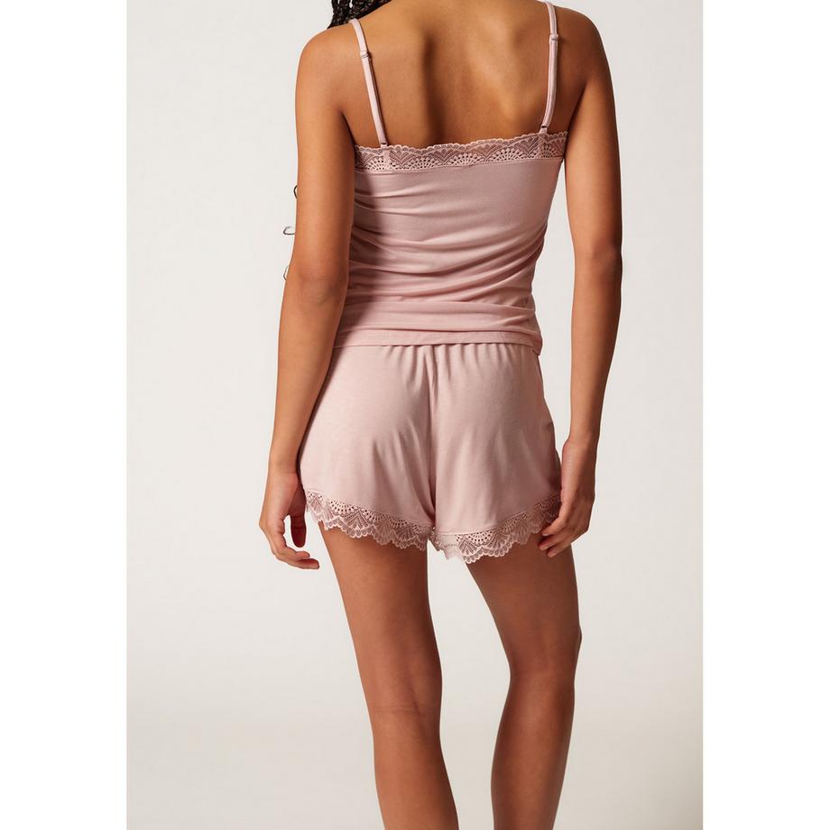 Skiny Mix & Match Short de pyjama avec bordure en dentelle  