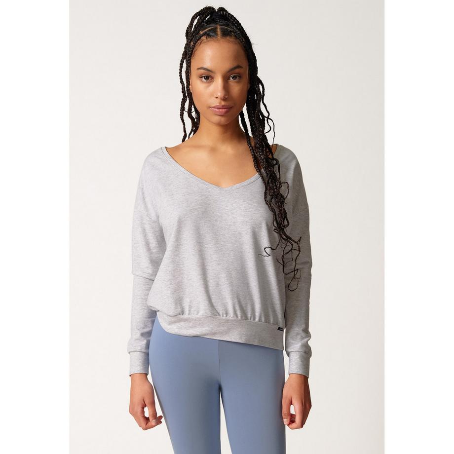 T-shirt, col V, manches longues