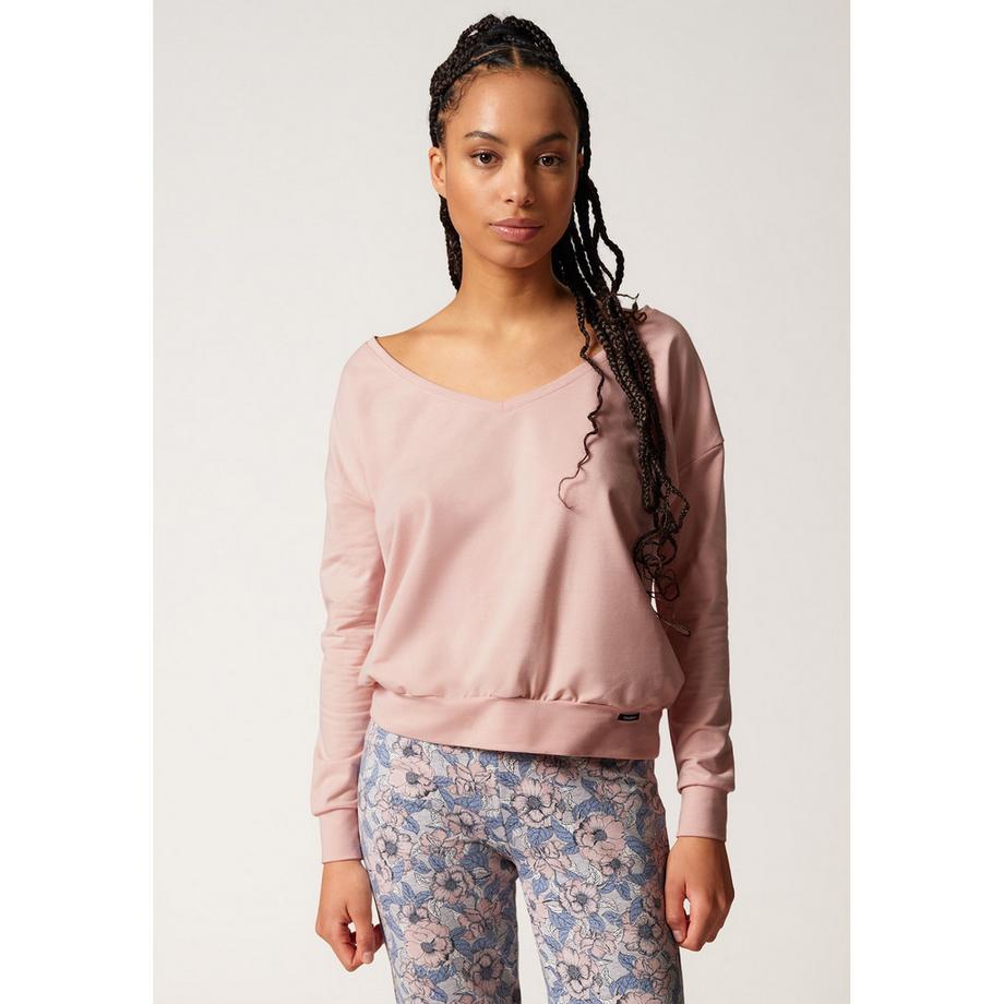 T-shirt, col V, manches longues