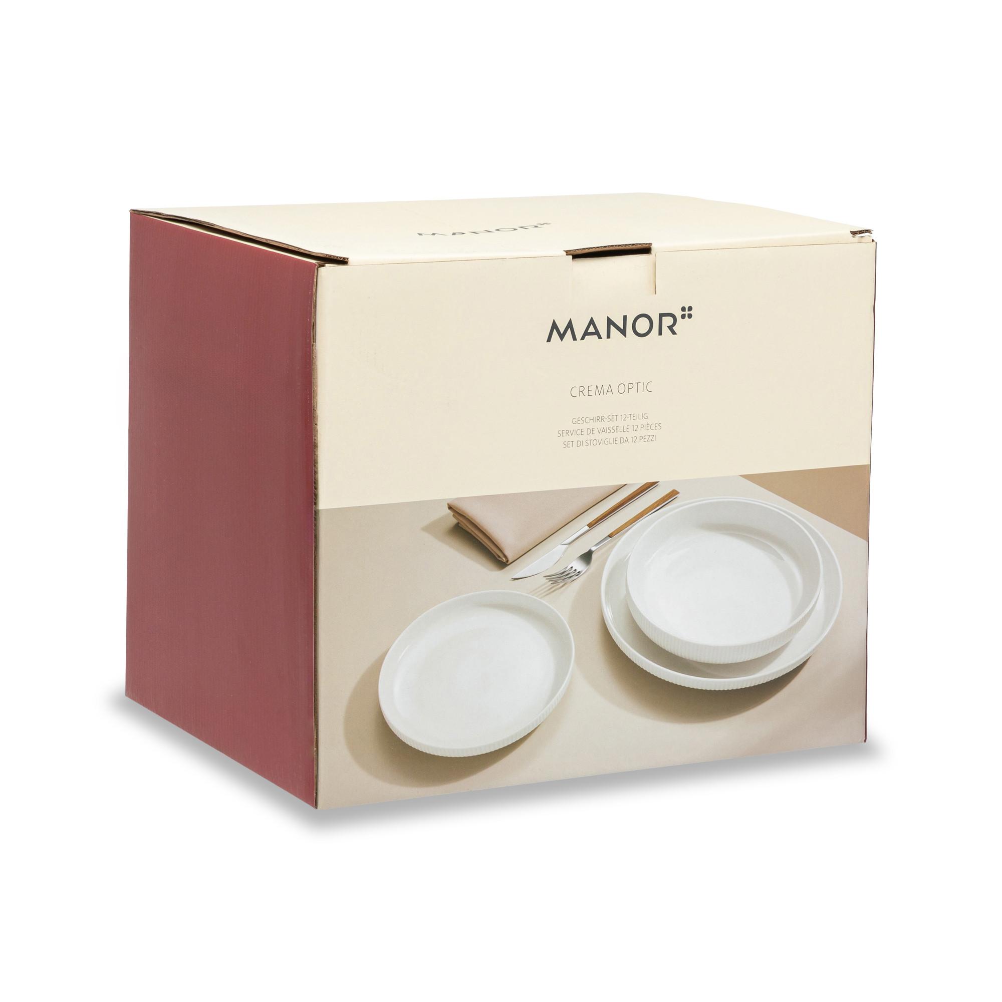 Manor Dinnerset, 12-teilig Crema Optic 