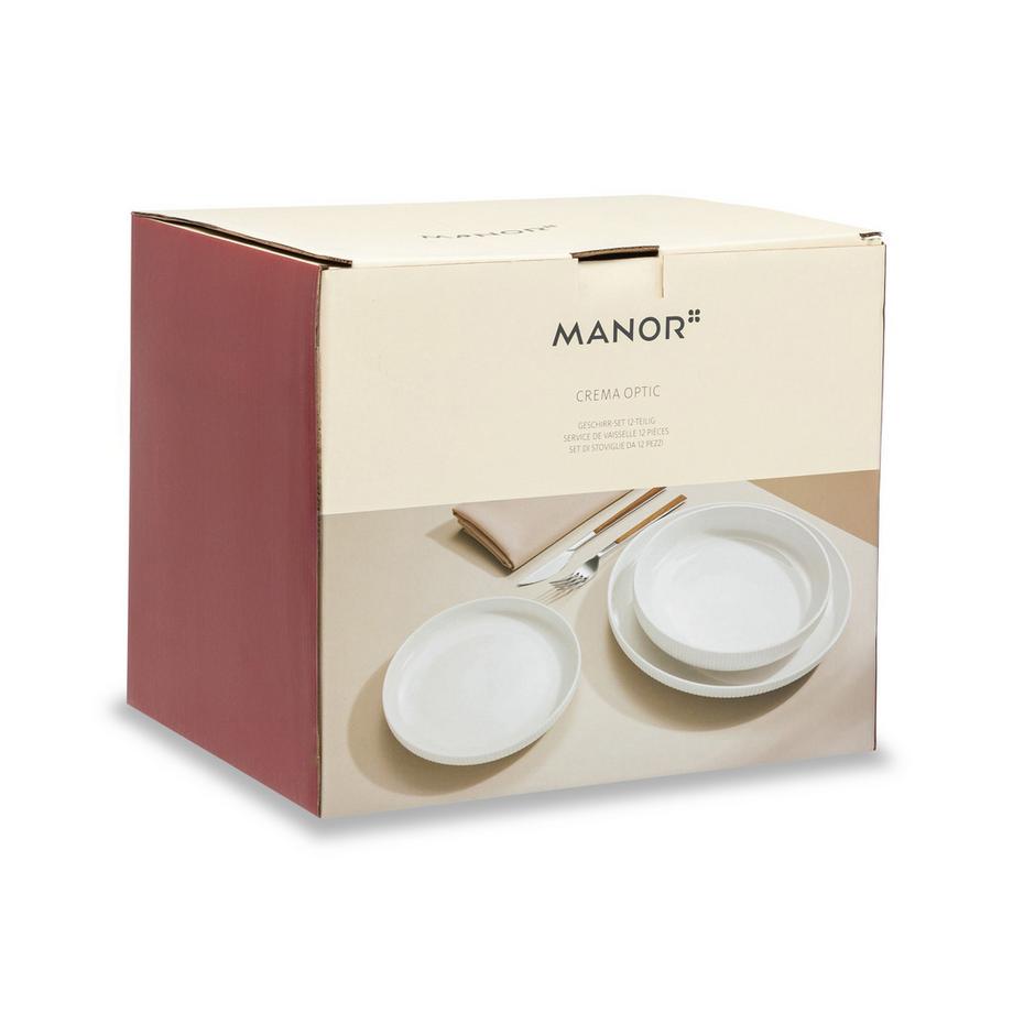 Manor Dinnerset, 12-teilig Crema Optic 