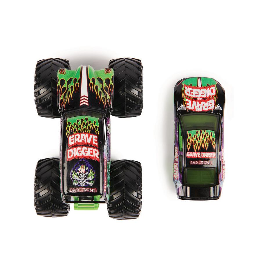 Monster Jam  Truck und Rennauto in einem Set 