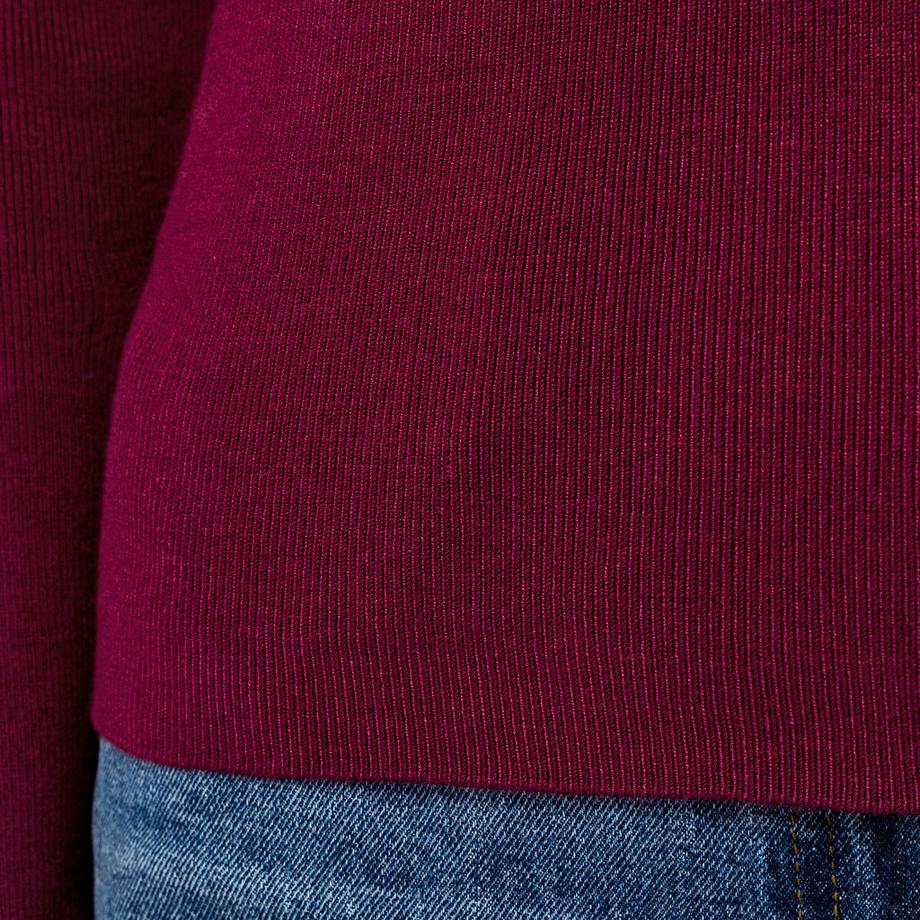 Manor Woman Pull Half-Zip en maille côtelée  