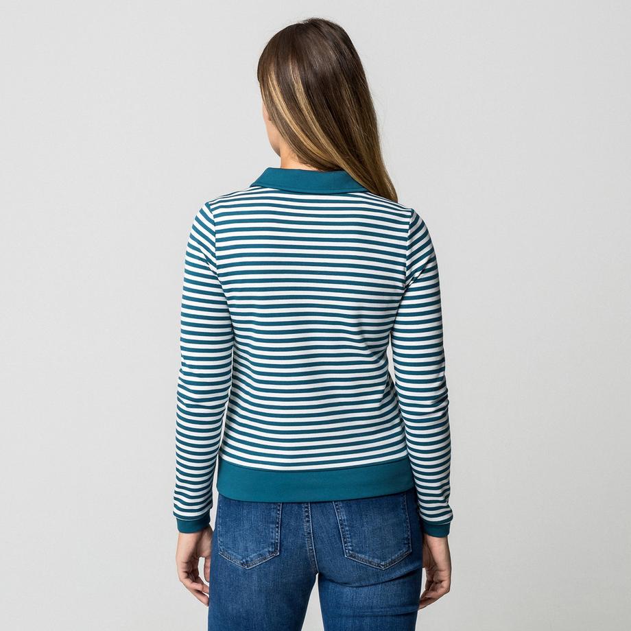 Manor Woman Polo Rayé Manches Longues  