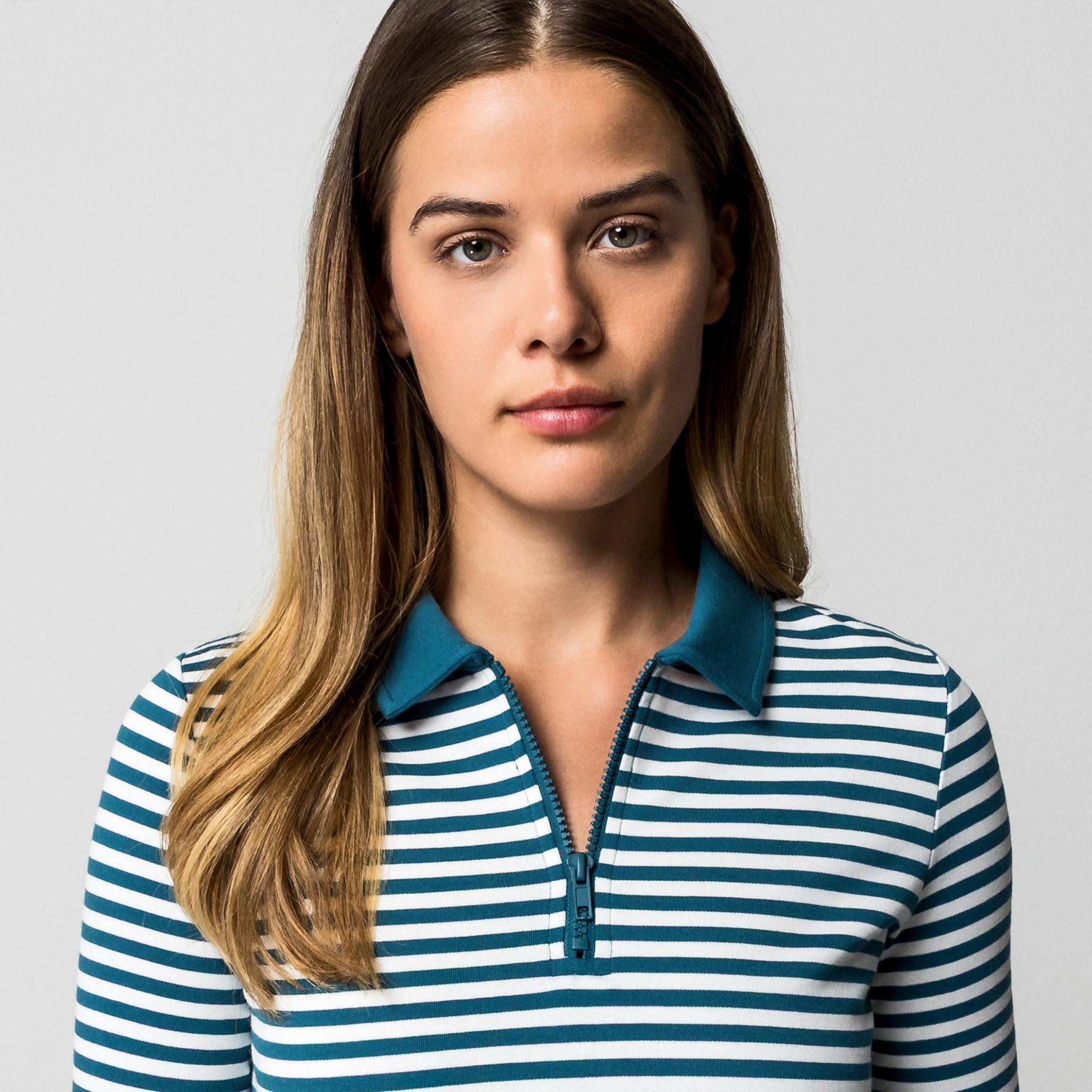Manor Woman Gestreiftes Langarm Polo Shirt  