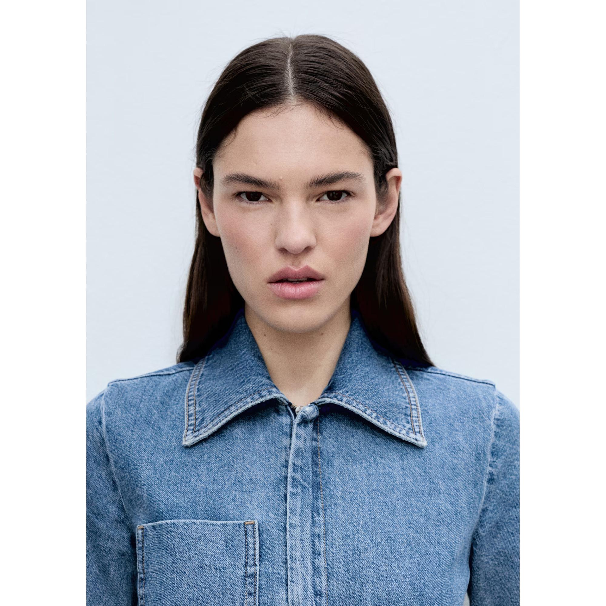 MANGO Fleur Combinaison en jean  